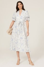 Flounce Sleeve Day Dress by Badgley Mischka