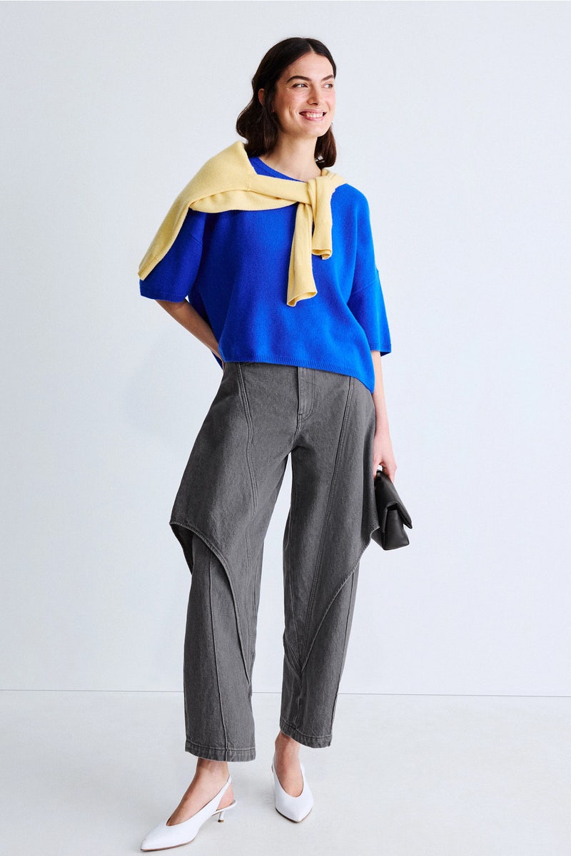 Grey Cropped Sculptural Jeans by JW Anderson - Photo 0