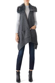 Carbon Faux Fur Vest by KAUFMANFRANCO