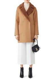 Dawn Faux Shearing Collar Coat by Trina Turk