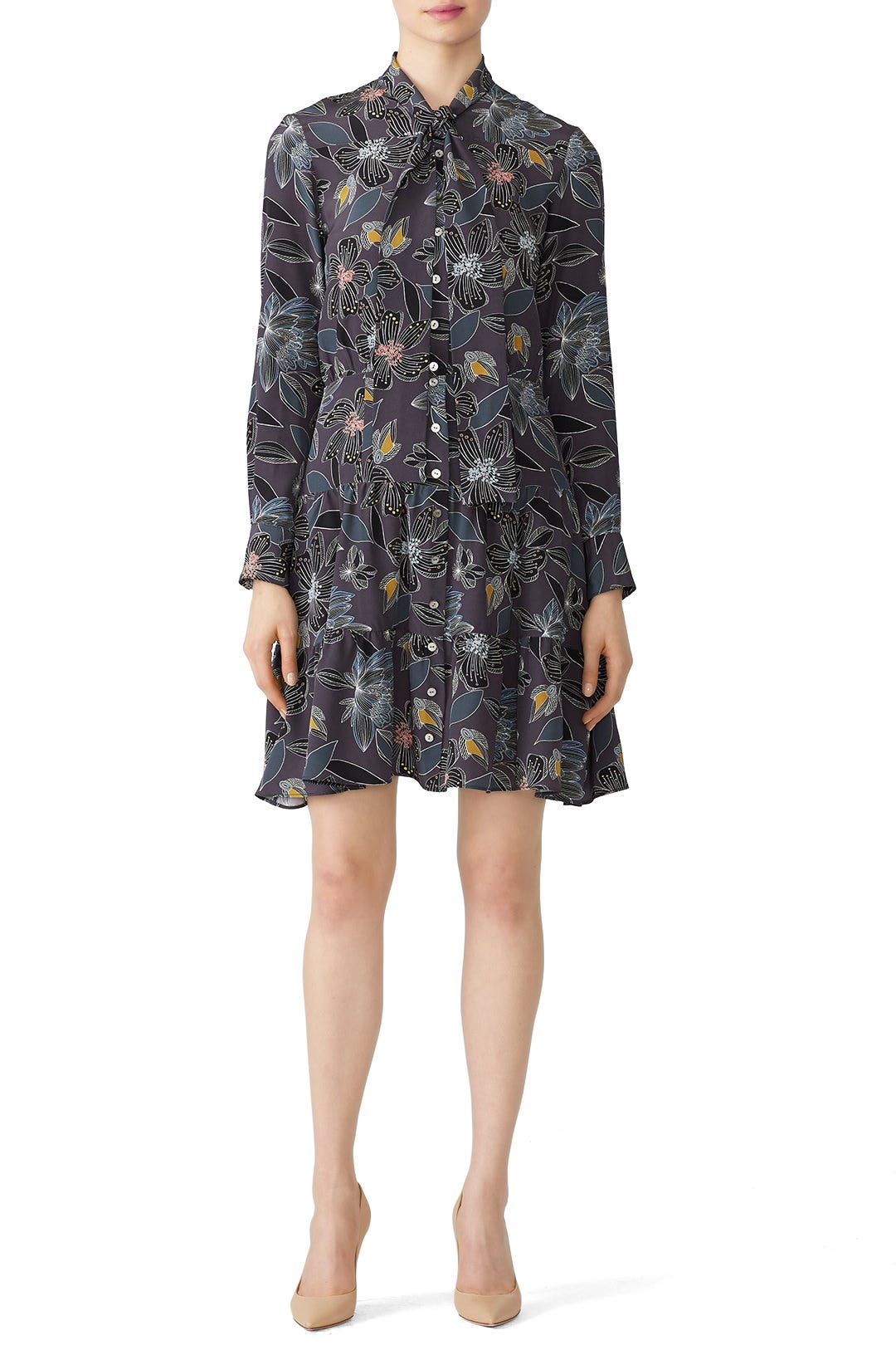 Tie Floral Dress by Becken 0