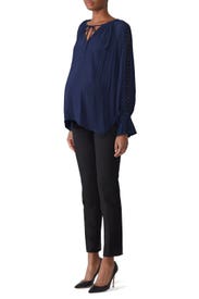 Navy Trace Maternity Top by FOR 2 by Ramy Brook