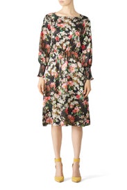 Floral Smock Sleeve Dress by Jay Godfrey