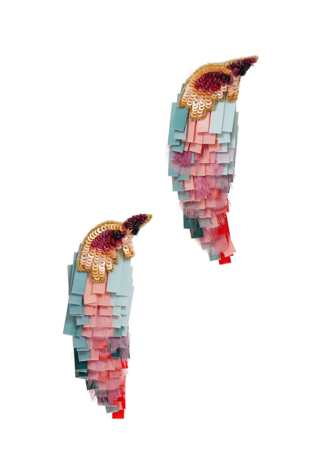 Aqua Bird Earrings by Mignonne Gavigan