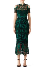 Green Lace Cocktail Dress by Marchesa Notte