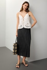 Carly Linen Skirt by Rails