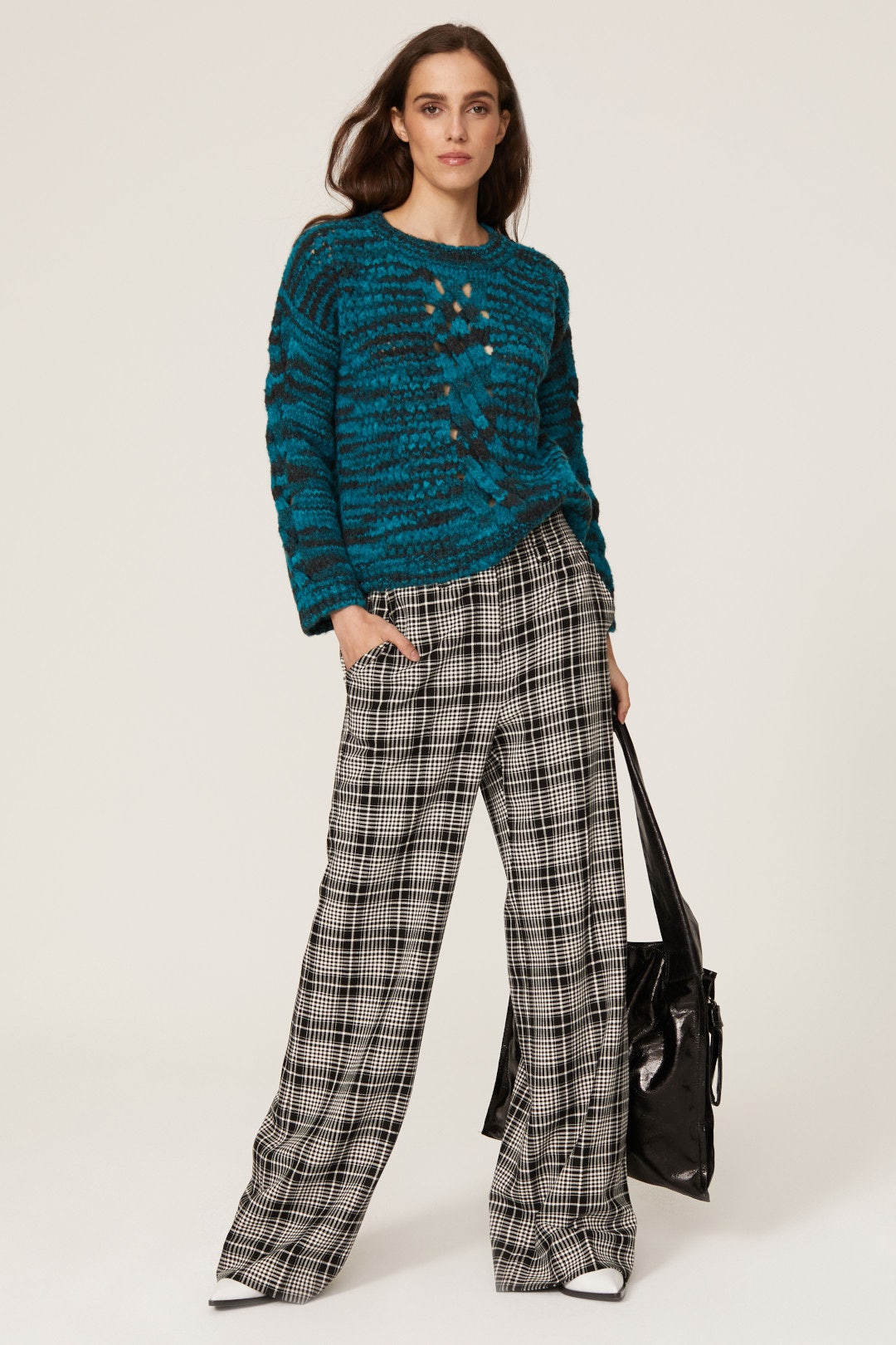 Stripe Cable Knit Sweater by sita murt 0