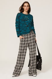 Stripe Cable Knit Sweater by sita murt