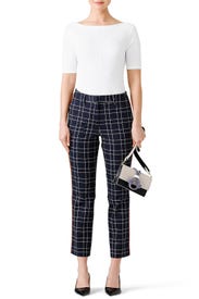 Navy Plaid Trousers by Slate & Willow