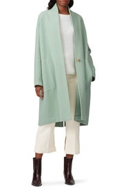 Mint Collarless Long Coat by VINCE.