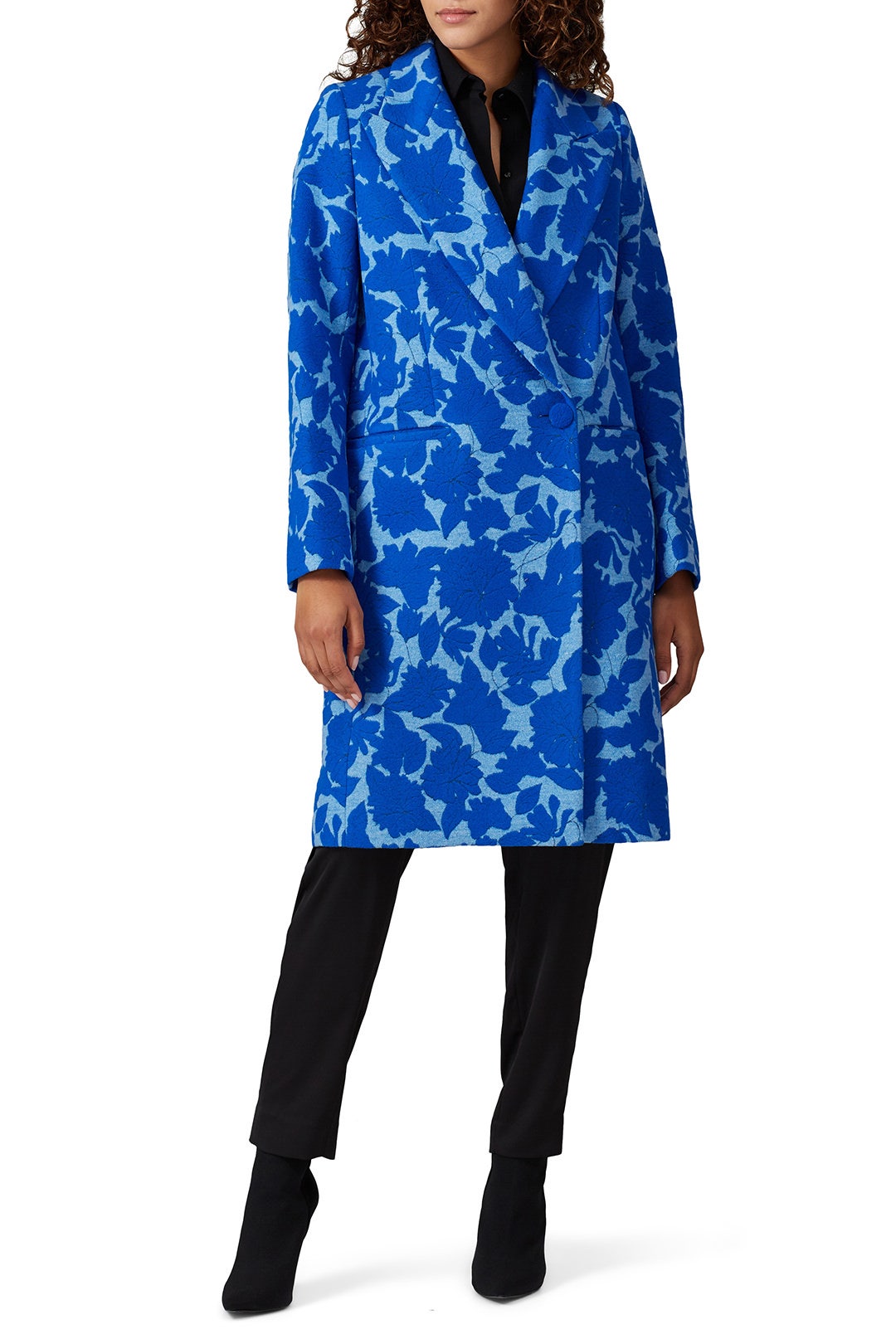 Blue Floral Coat by Victoria Victoria Beckham 0