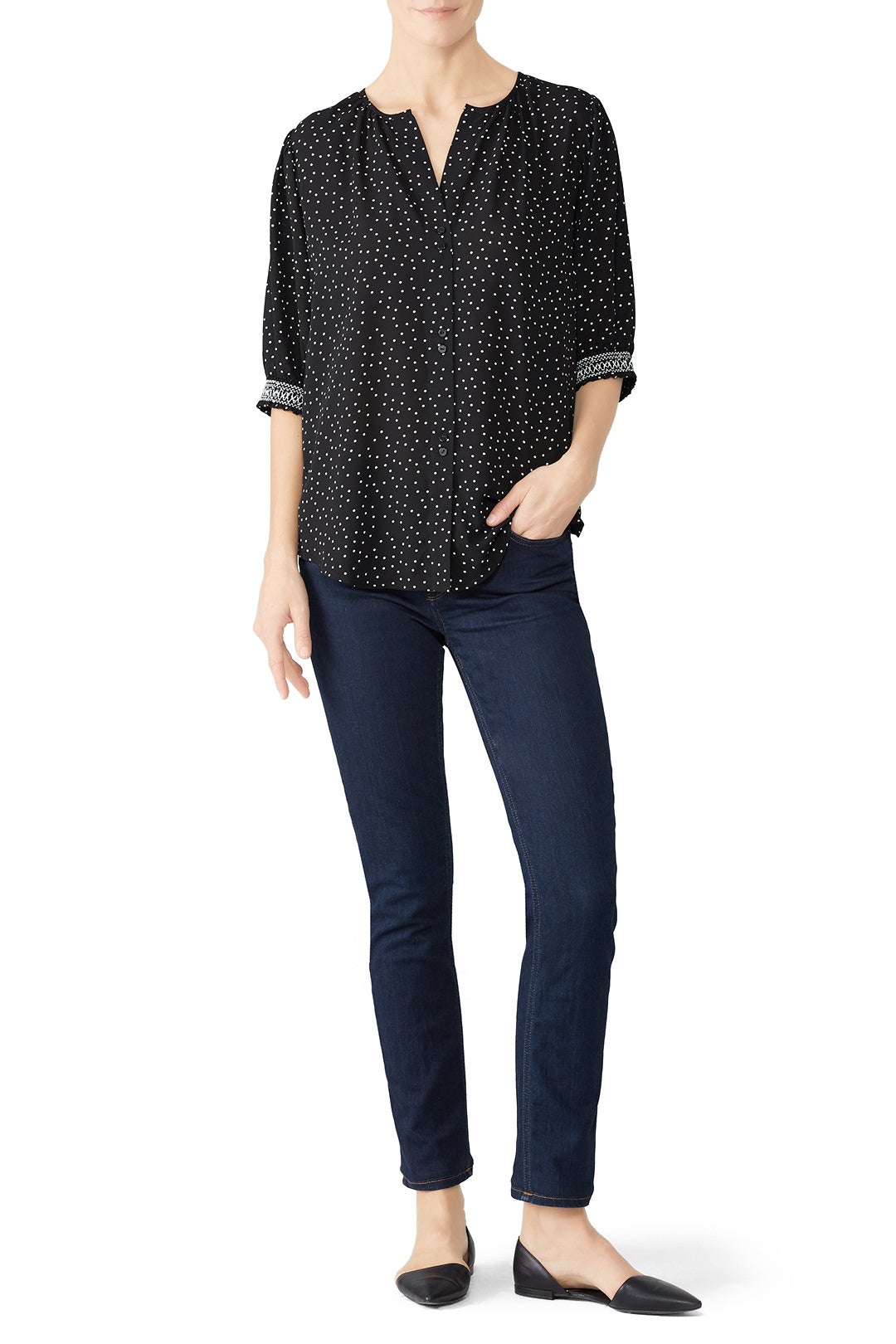 Valerie Button Down Top by B Collection by Bobeau 0