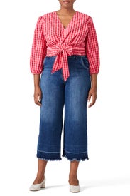 Gingham Wrap Top by Draper James X ELOQUII