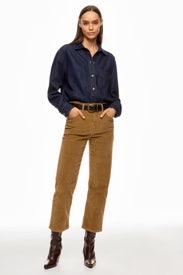 Brown Ribcage Straight Ankle Jeans by Levi's