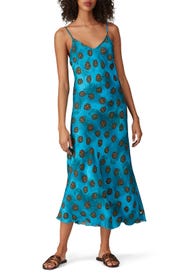 Blue Tie Dye Slip Dress by NISSA