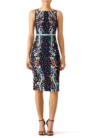 Black Rainbow Floral Dress by Peter Pilotto
