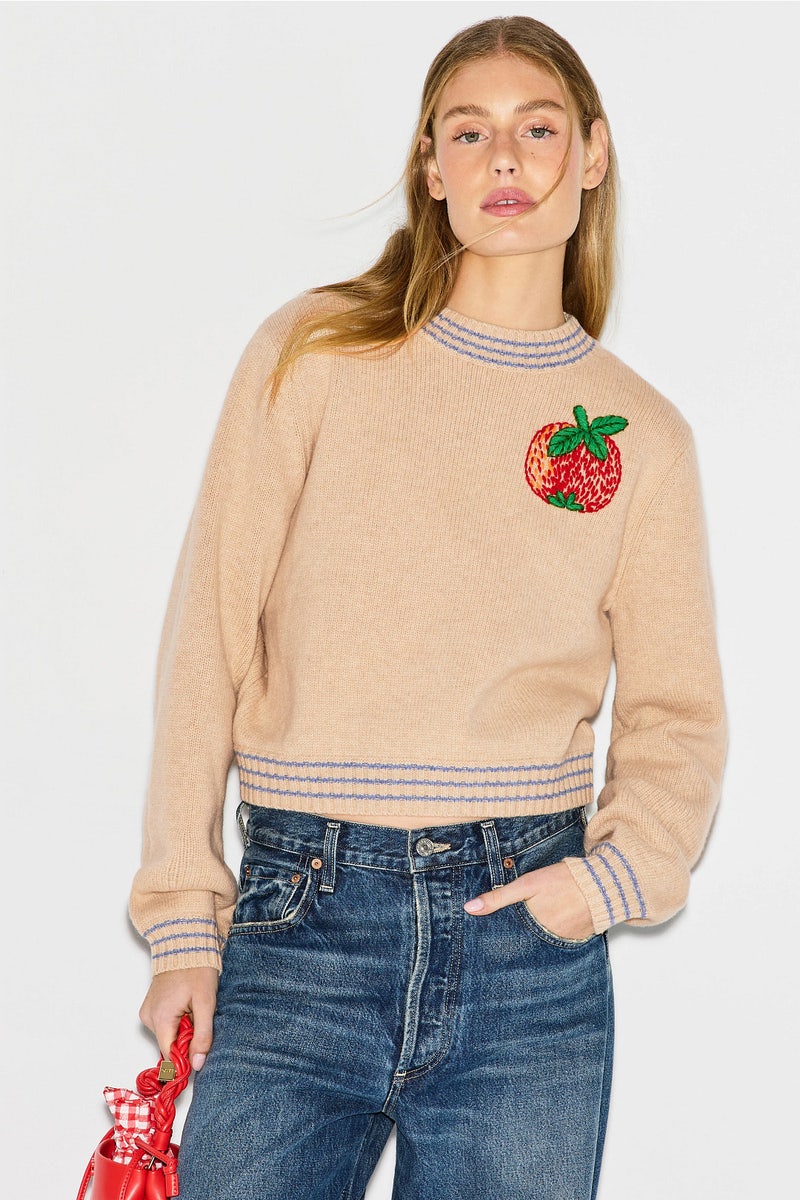 Embroidered Apple Sweater by Stella Nova