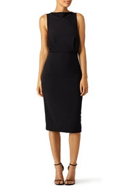 Black Foldover Dress by Badgley Mischka