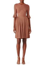 Pleated Metallic Dress by Carven