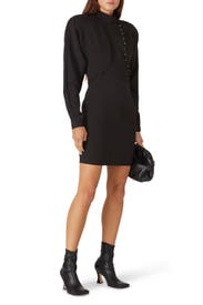 Puff Sleeve Button Dress by Nicole Miller