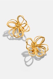 Wire Flower Stud Earrings by Oscar de la Renta