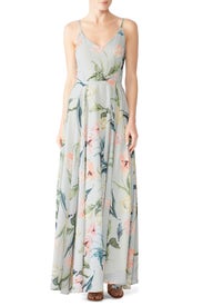 Light Green Peace And Love Maxi by YUMI KIM
