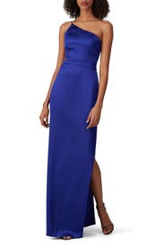 Royal Blue Satin Dress by Aidan AIDAN MATTOX