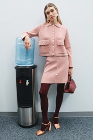 Knit Button Front Mini Skirt by Adam Lippes x RTR