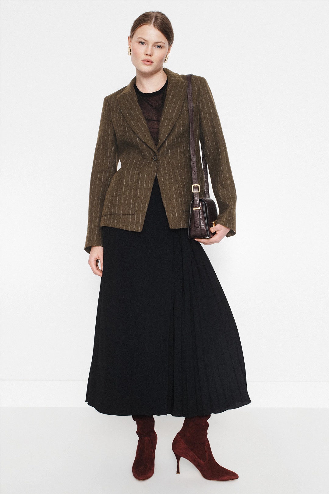 Patch Pocket Pinstripe Blazer by Argent 0