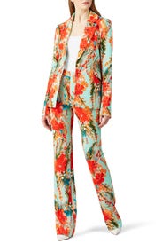 Aqua Multi Print Blazer by Badgley Mischka