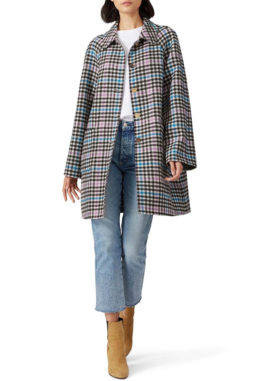 Plaid Reversible Swing Coat by Draper James 0