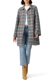 Plaid Reversible Swing Coat by Draper James