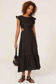 Kingsley Cutout Linen Dress by Marissa Webb