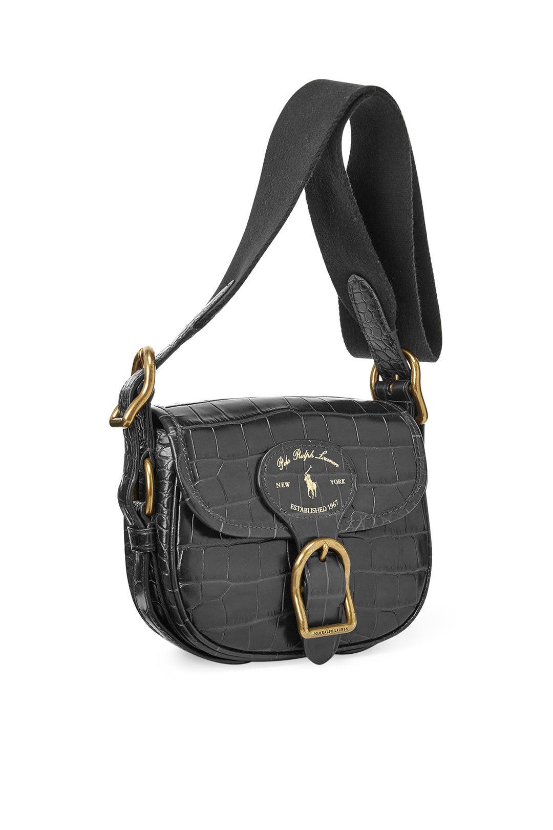 Black Croc Small Hutton Bag by Polo Ralph Lauren Accessories 0