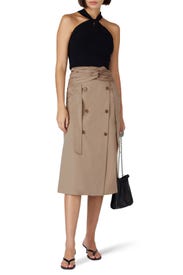 Twisted Wrap Midi Skirt by rokh