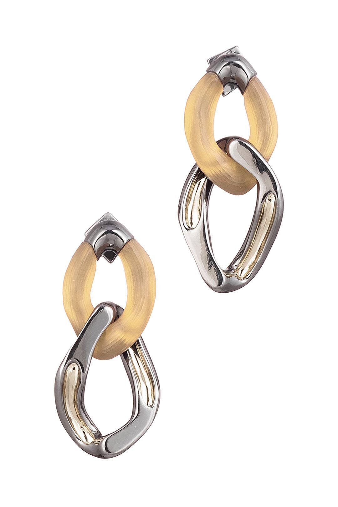 Two Tone Double Link Earrings by Alexis Bittar