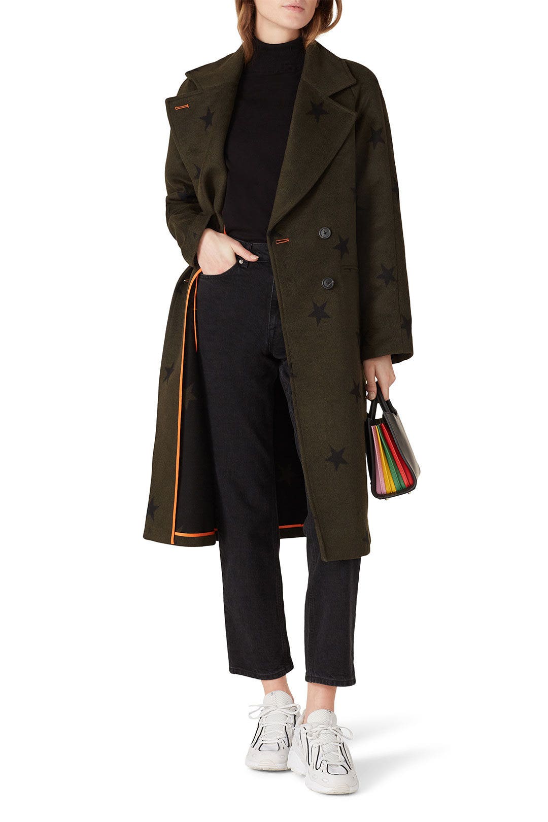 Star Print Raglan Coat by Avec Les Filles 0