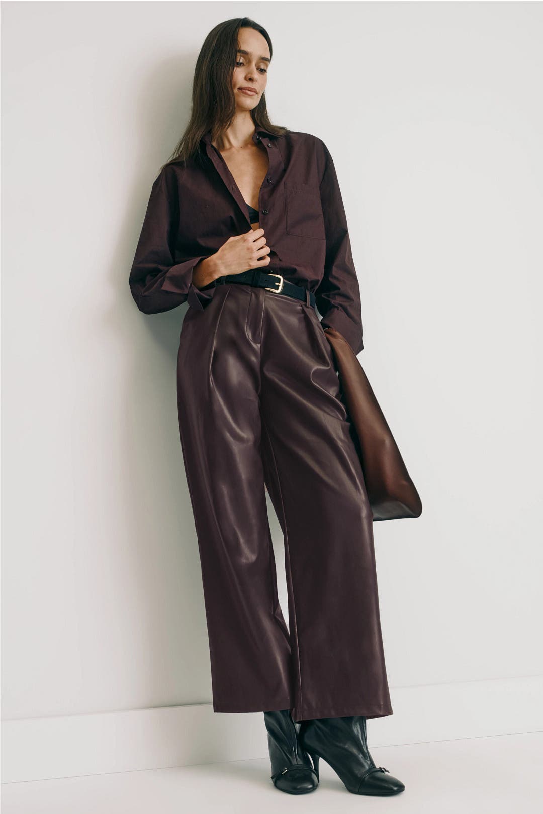 Plage MY_fake leather フード Finch Faux Leather Pants by ba&sh | Rent the Runway