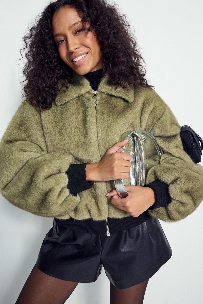 Faux Fur Bomber Jacket by Coperni