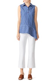 Blue Asymmetric Hem Top by Derek Lam 10 Crosby