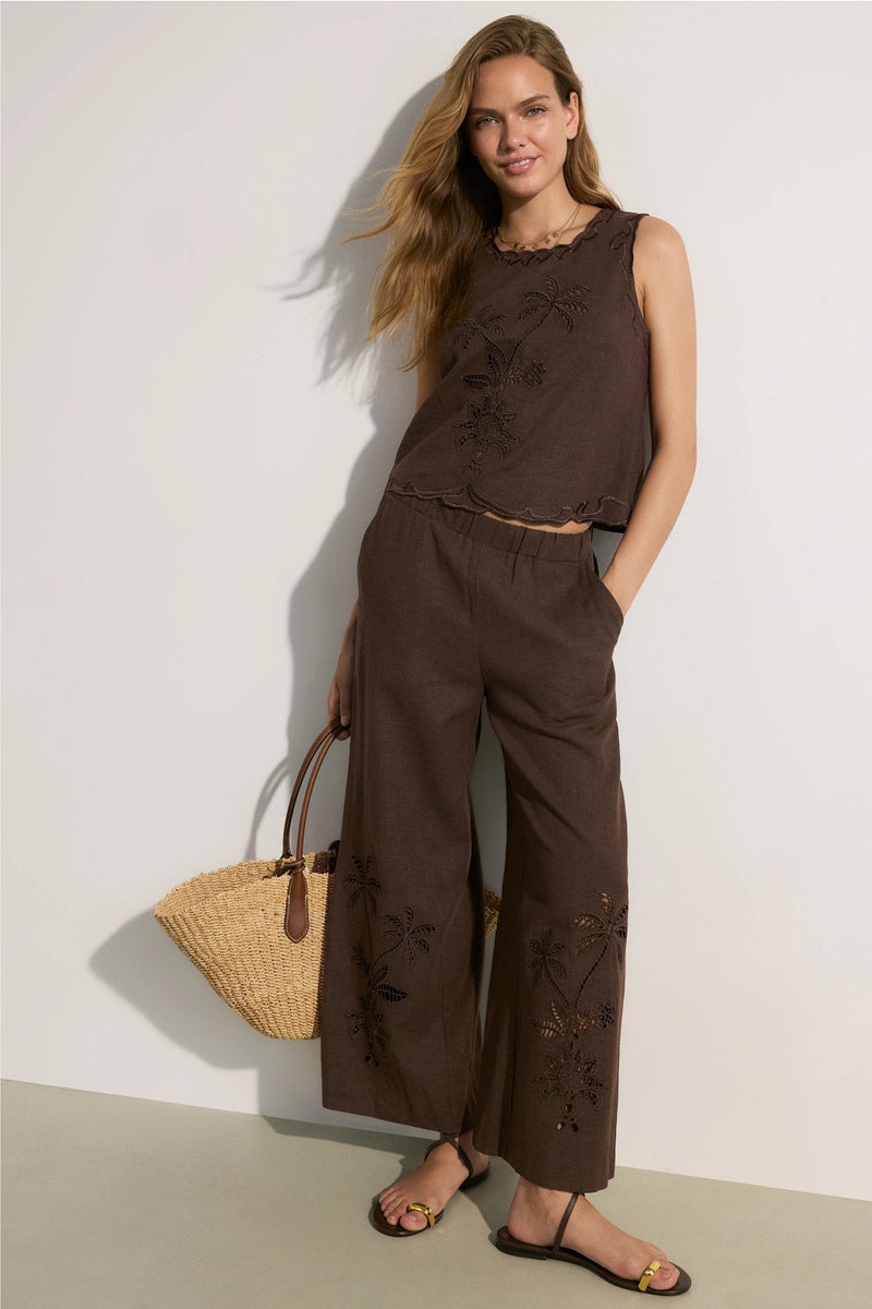 Zora Embroidered Ankle Pants by Fifteen Twenty - Photo 0