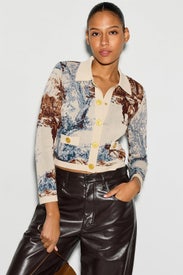 Osiris Jacquard Collared Cardigan by L'agence