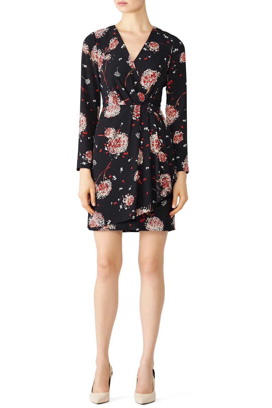 Black Floral Drape Dress by Slate & Willow 0