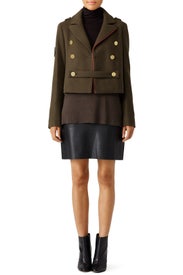 Green Admiral Cropped Peacoat by Tibi