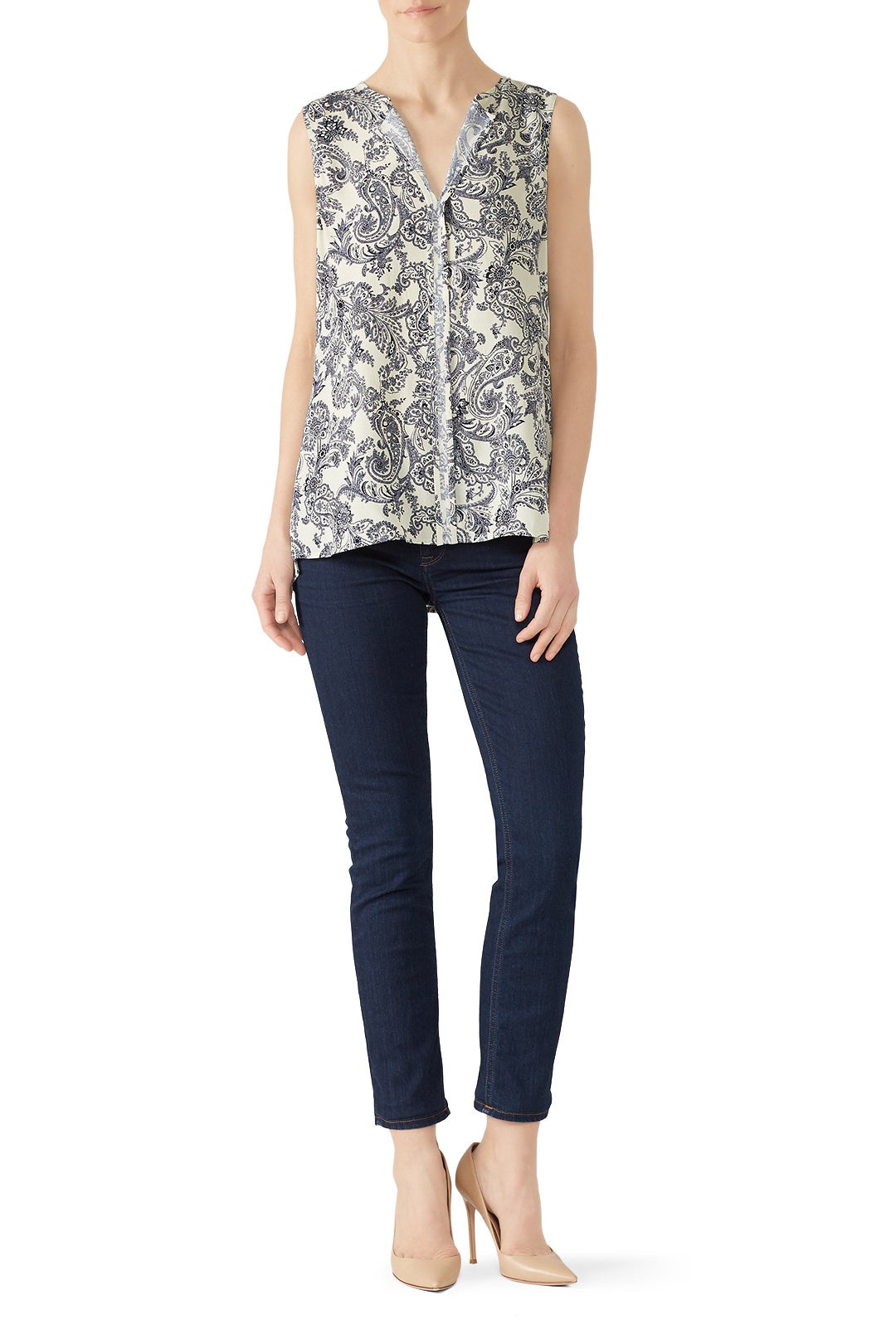 Paisley Lily Pleated Back Top by B Collection by Bobeau 0