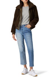 Faux Fur Dark Matcha Jacket by BLANKNYC