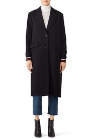 Navy Lou Coat by ba&sh