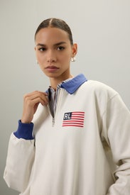 Flag Quarter Zip Sweatshirt by Polo Ralph Lauren
