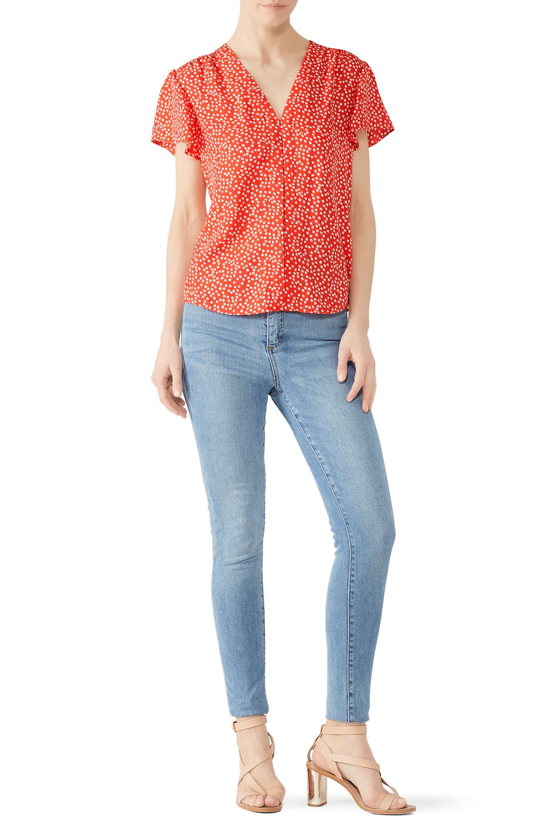 Malia V-Neck Top by Rebecca Taylor NYC 0