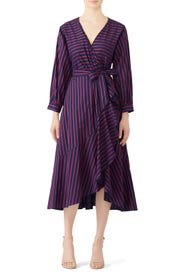 Striped Midnight Blue Dress by Tara Jarmon